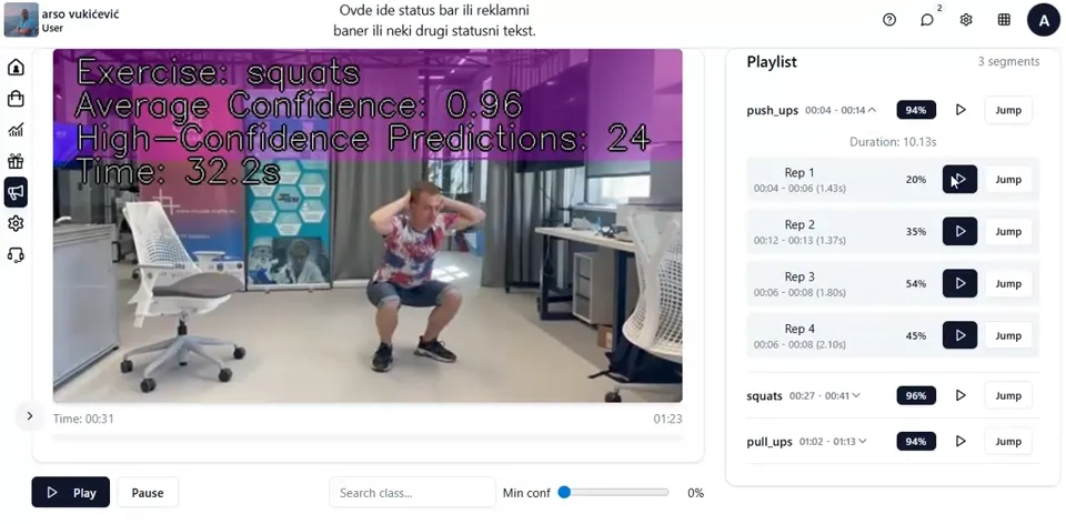 Gym Rep Counter demonstration