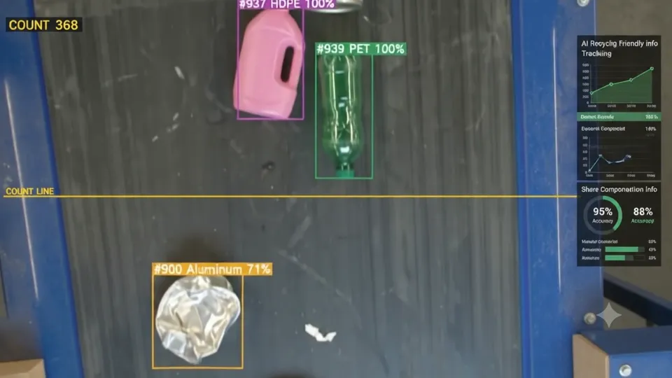 Items on a conveyor for material detection